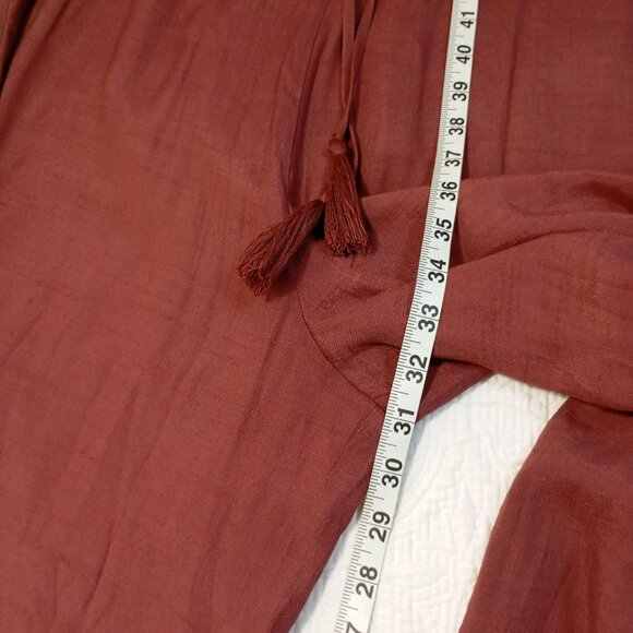 MODAL Pants Wide Leg Tassel Tie In Rust Red Womens. - Picture 9 of 10